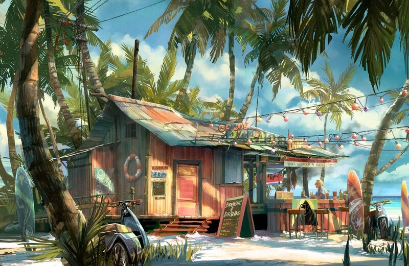 Tropical beach shack
