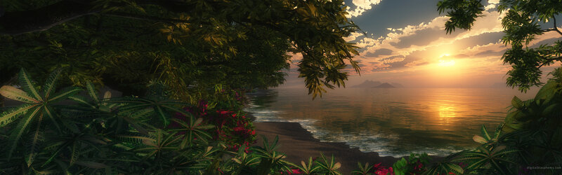 Tropical beach sunset
