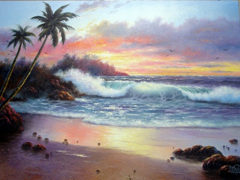Tropical Beach Sunset — Orange
