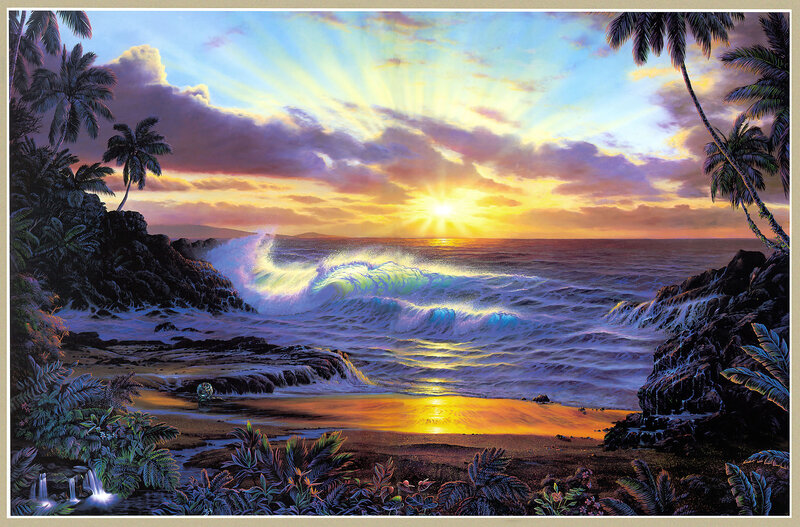 Tropical Beach Sunset — Yellow