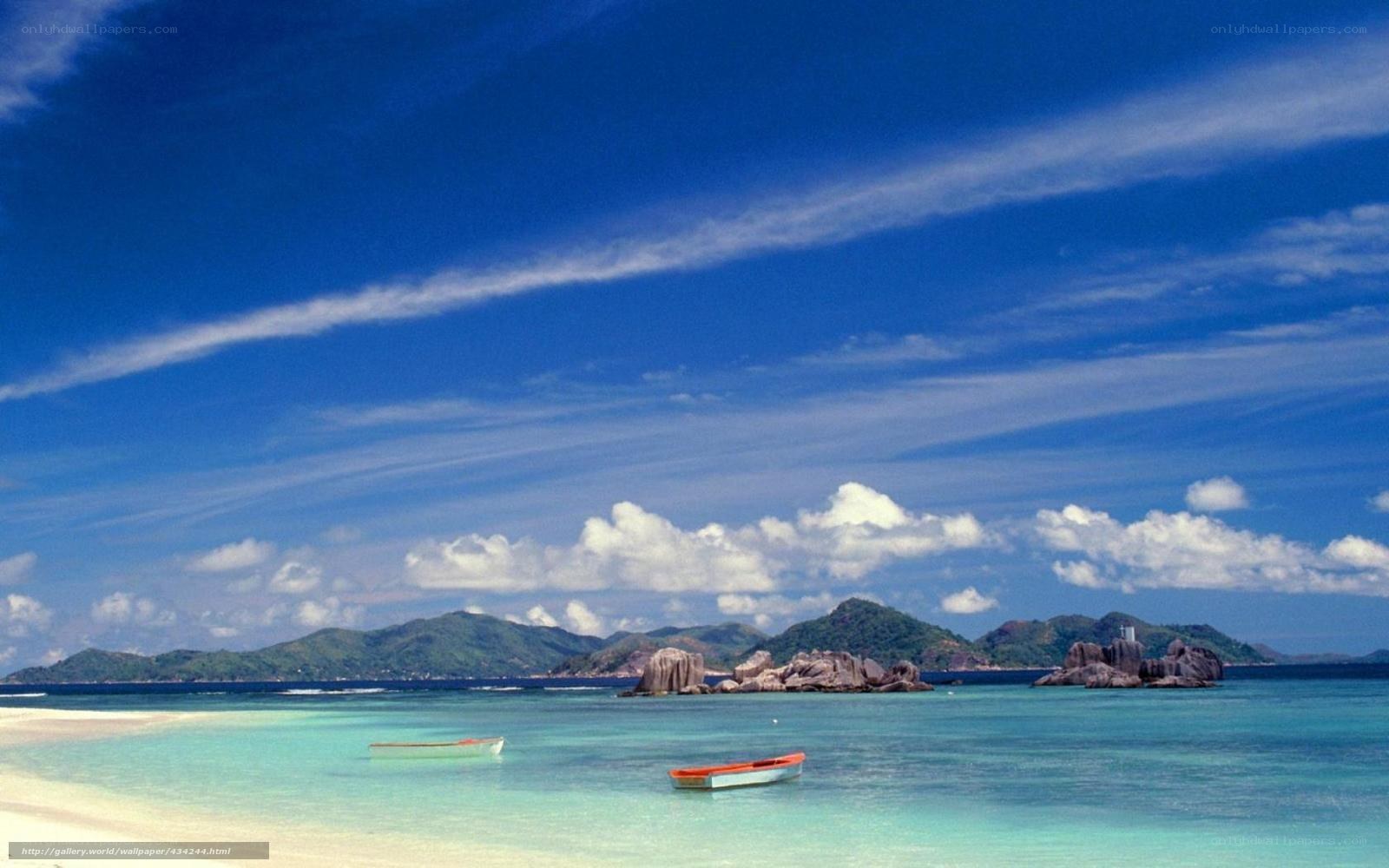 tropical beach with boats