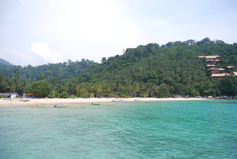 Tropical Beach with Boats — Turquoise
