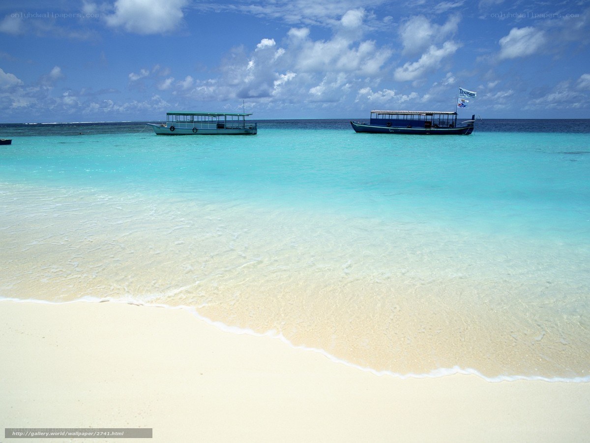 tropical beach with boats