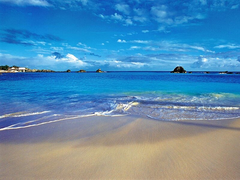 tropical beach with clear blue water