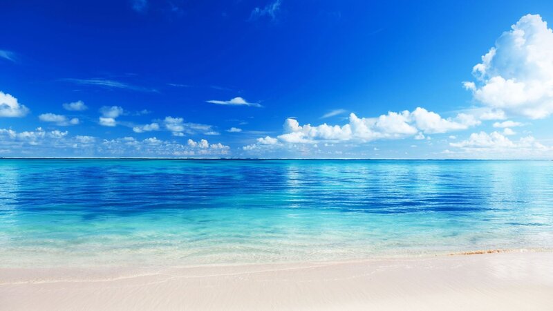 tropical beach with clear blue water