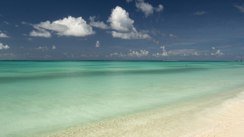 tropical beach with clear turquoise water