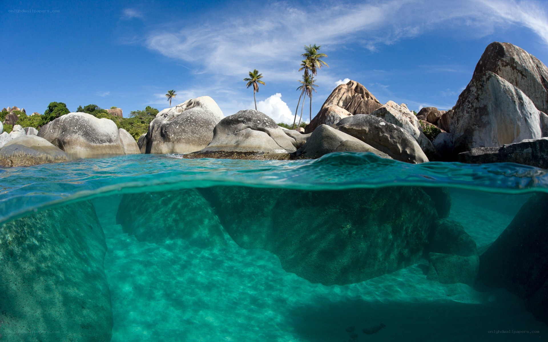 tropical beach with clear water