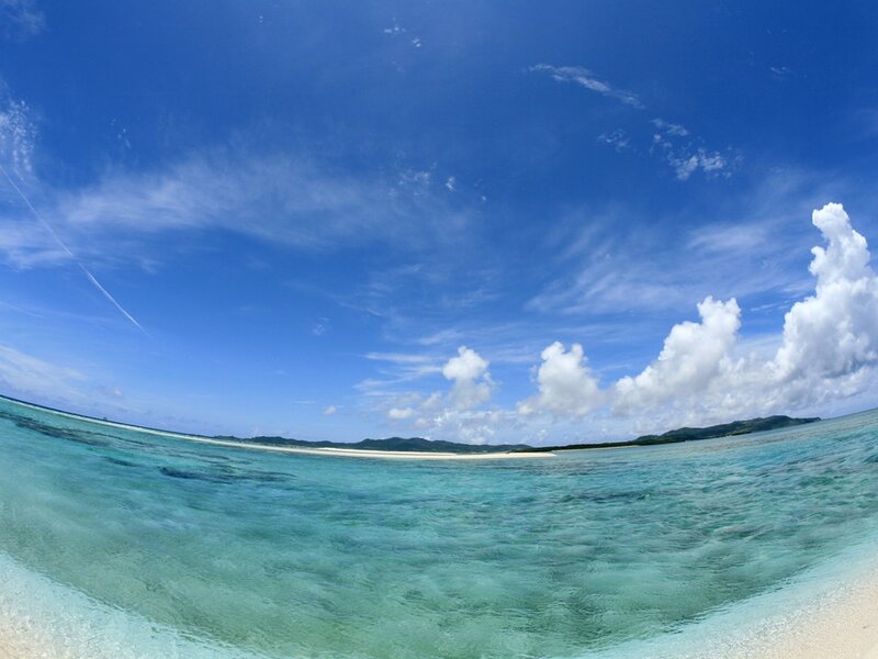 Tropical Beach with Clear Water — Blue, Serene, Afternoon, Photograph, Ocean, Sky