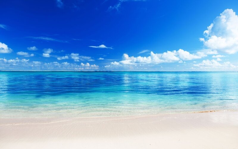 Tropical Beach with Clear Water — Blue
