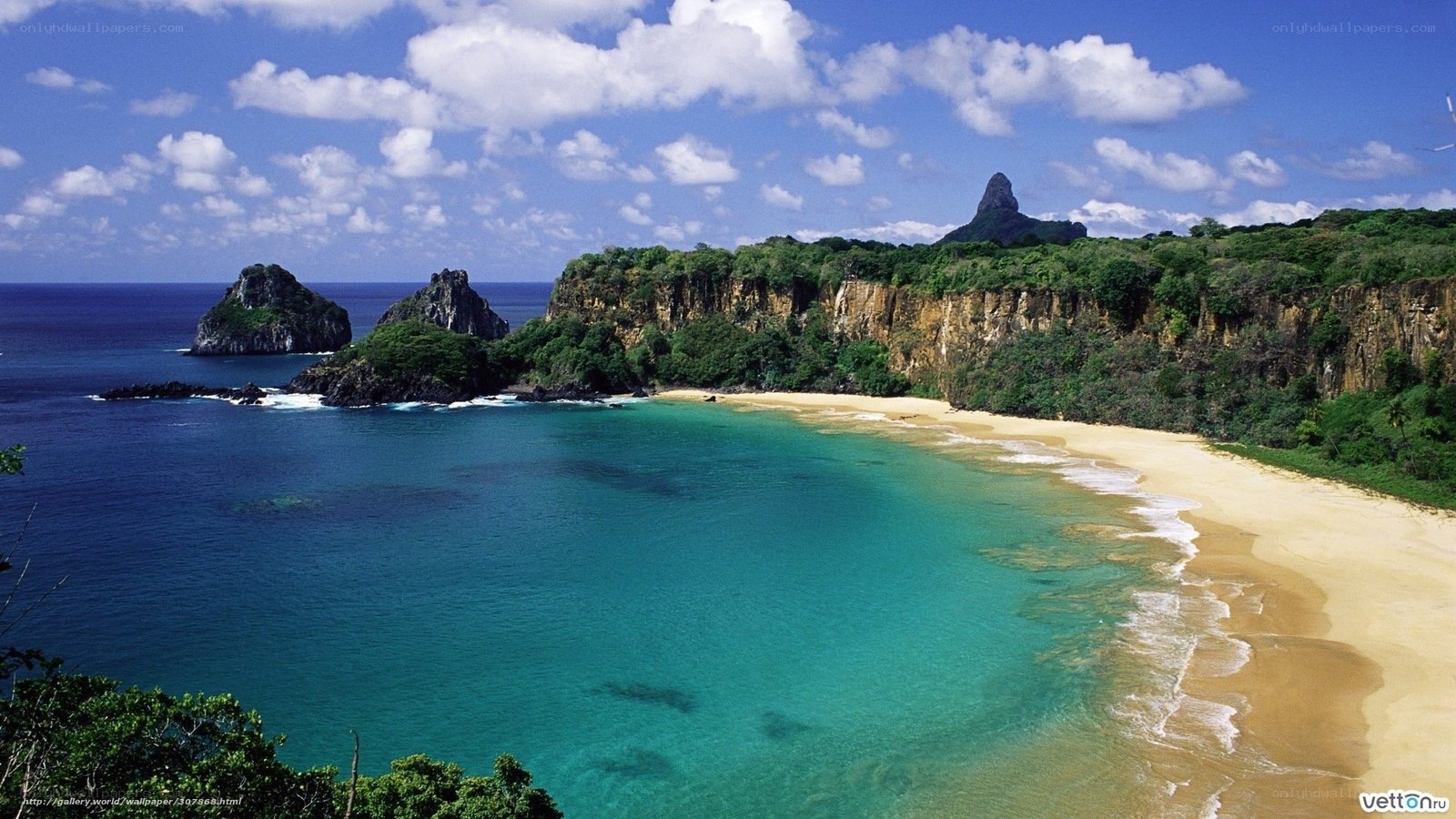 tropical beach with cliffs