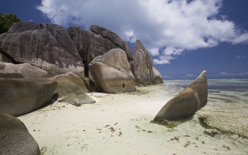 Tropical Beach with Granite Boulders