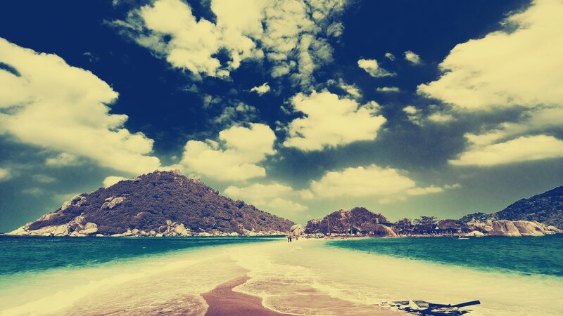 Tropical Beach with Hills