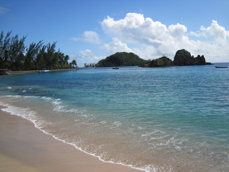 Tropical Beach with Islands — Blue