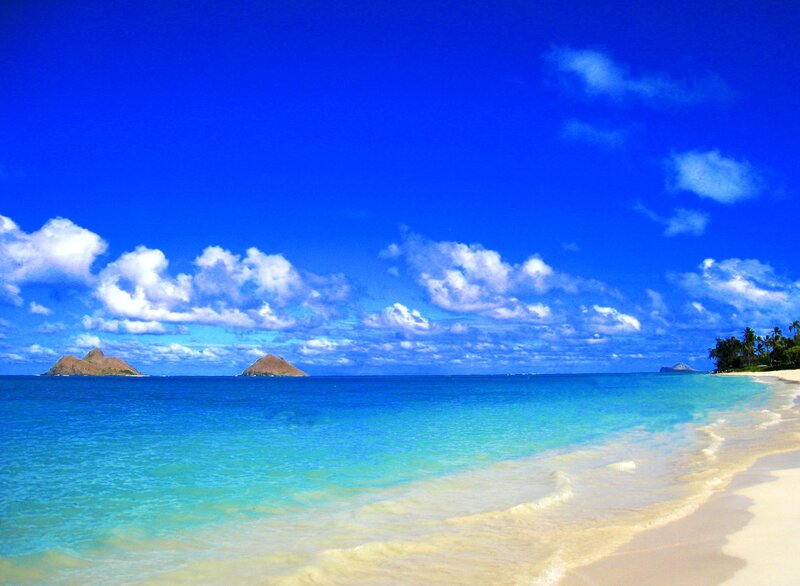 tropical beach with islets