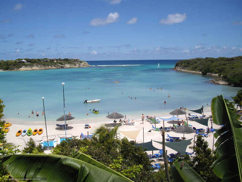 tropical beach with kayaks
