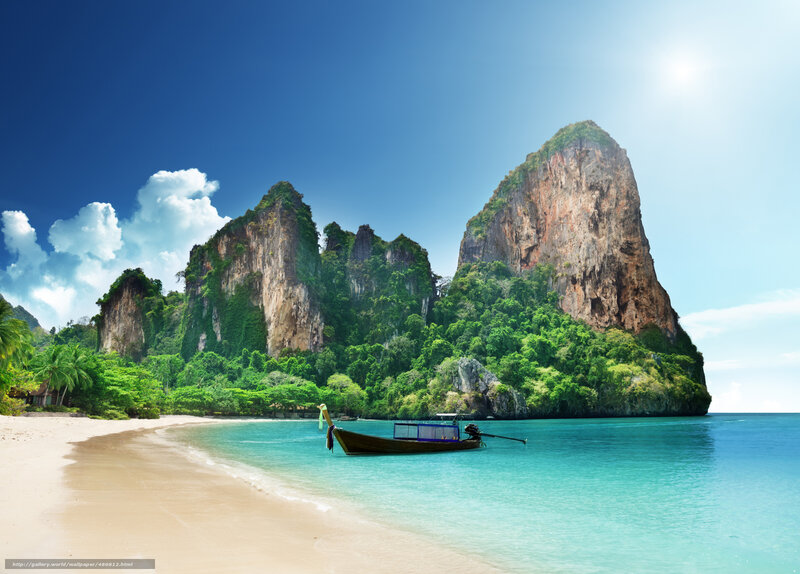 tropical beach with limestone cliffs