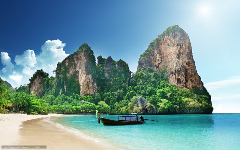 tropical beach with limestone cliffs