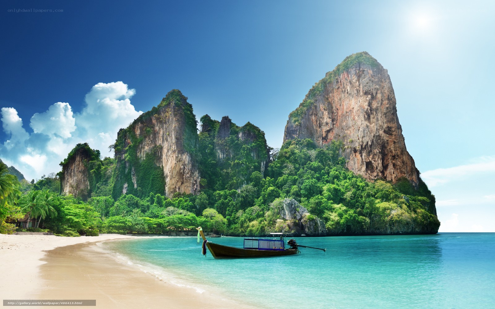 tropical beach with limestone cliffs