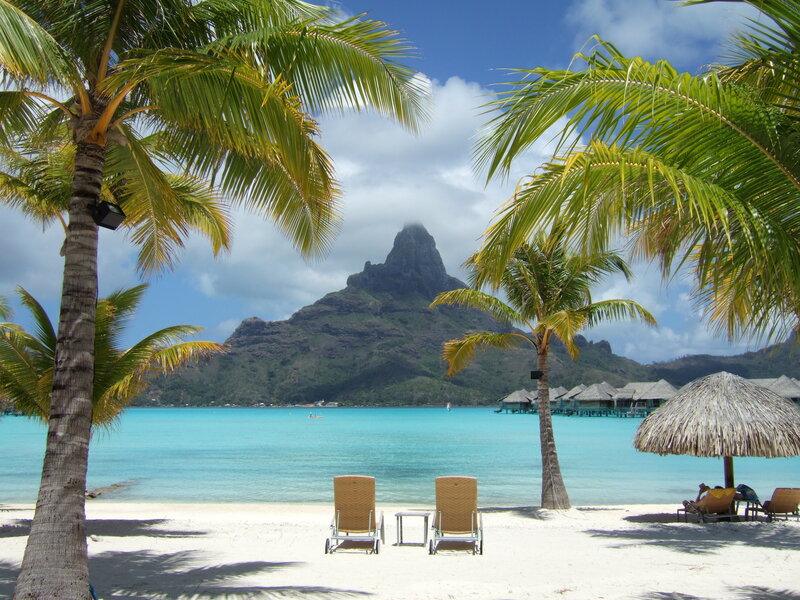 Tropical Beach with Mountain