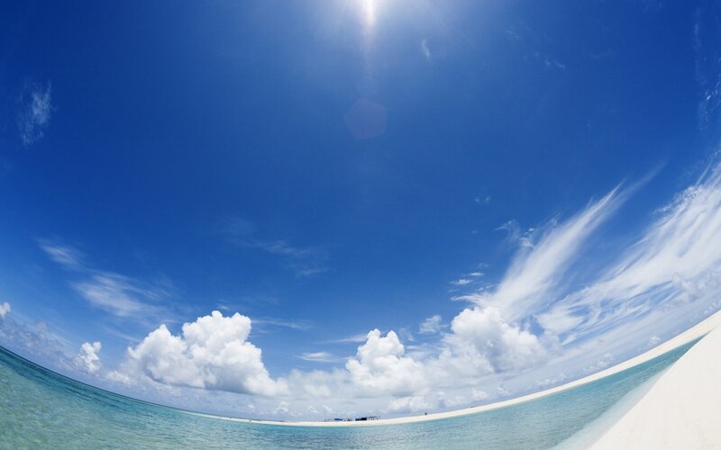 Tropical Beach with Ocean — Blue, Serene, Afternoon