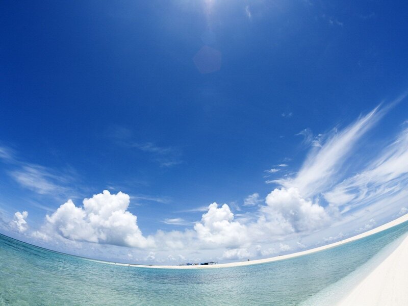 Tropical Beach with Ocean — Blue