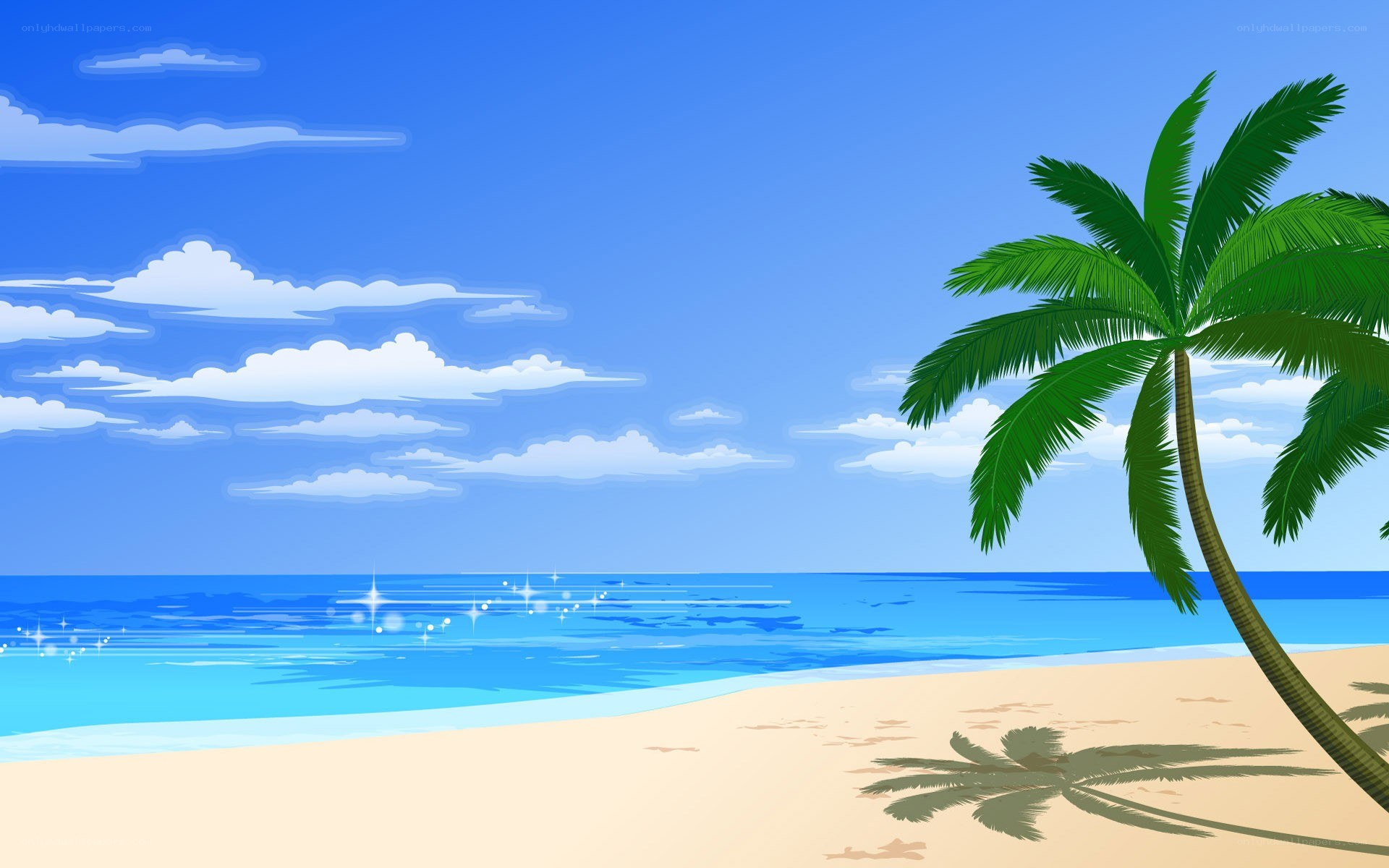 tropical beach with palm tree