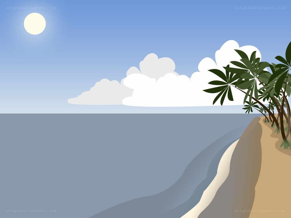 tropical beach with palm trees