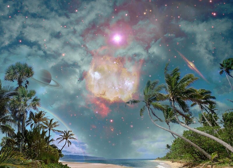 Tropical Beach with Planet