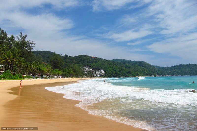tropical beach with resort