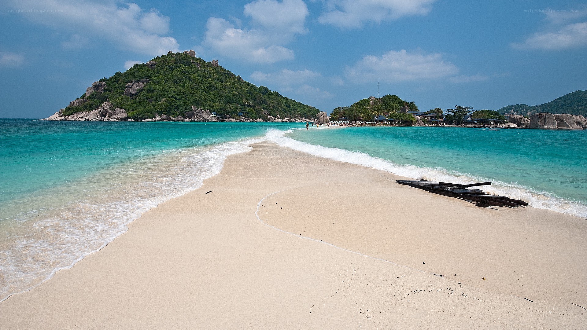 tropical beach with sandbar