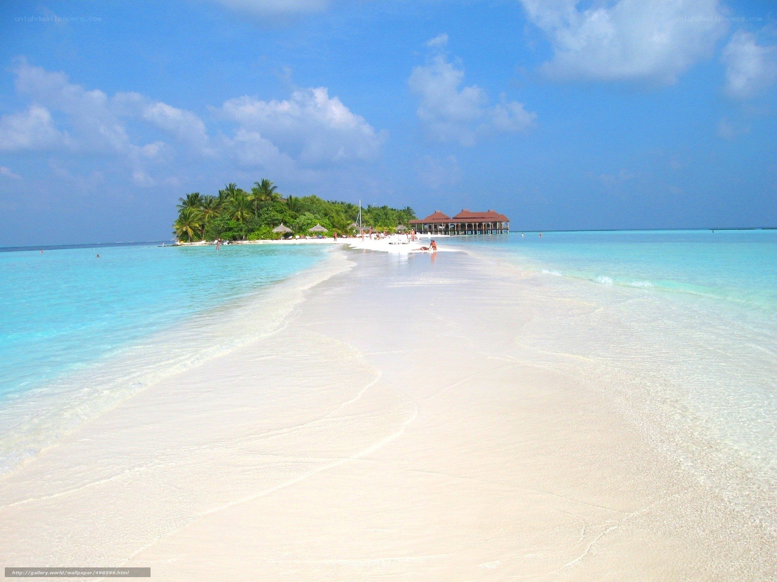 tropical beach with sandbar