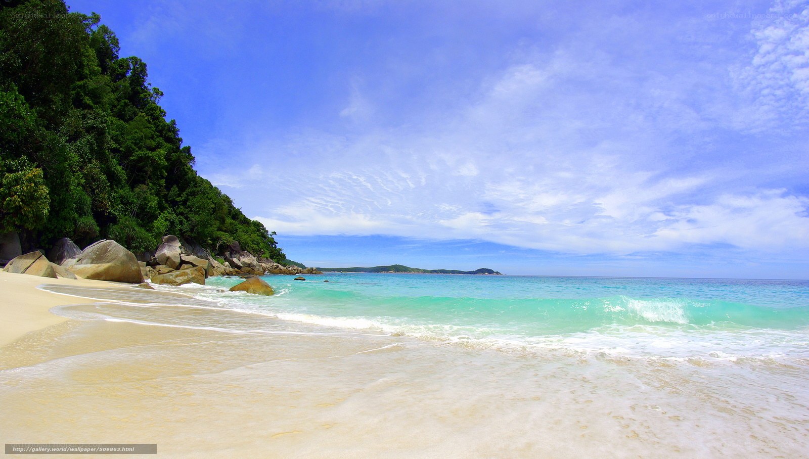 tropical beach with turquoise water