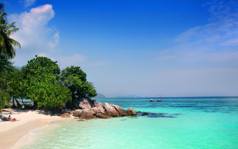 tropical beach with turquoise water