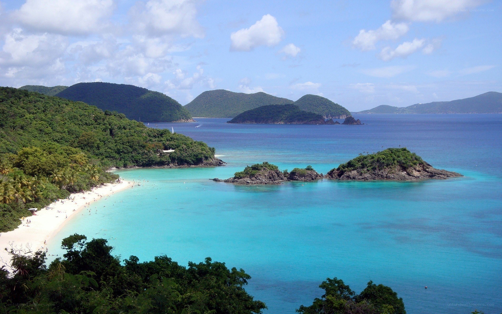 tropical beach with turquoise water