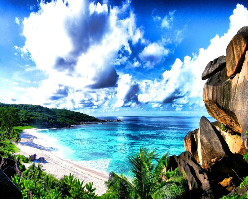 tropical beach with turquoise water
