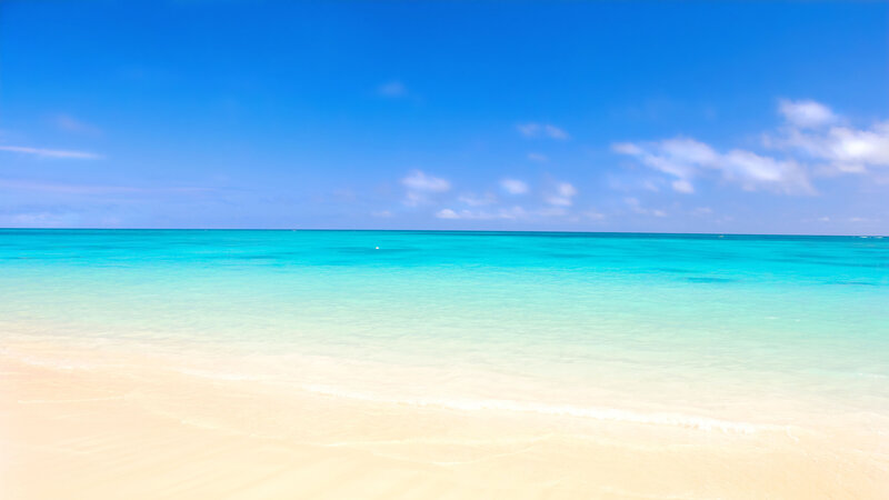 Tropical Beach with Turquoise Water — Blue, Serene