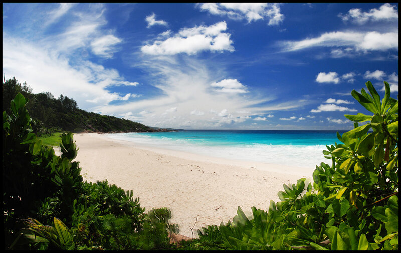 Tropical Beach with Turquoise Water — Blue