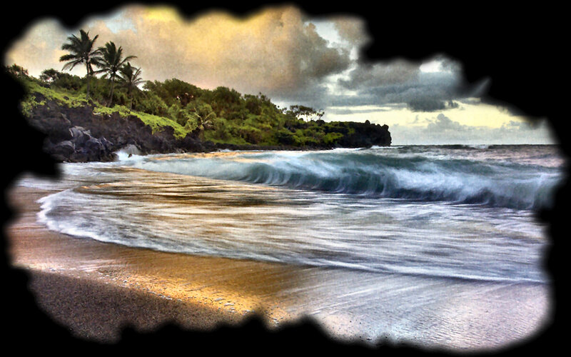 Tropical Beach with Waves — Blue, Dramatic