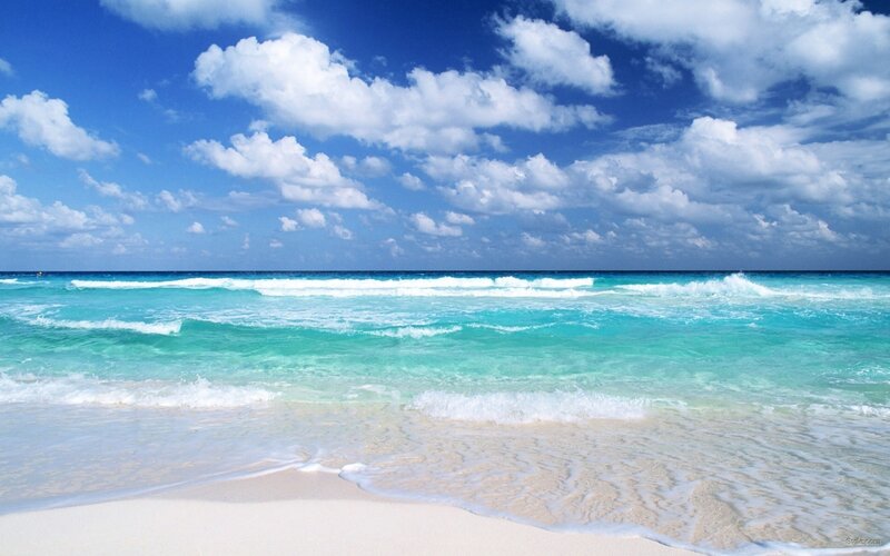 Tropical Beach with Waves — Blue, Serene