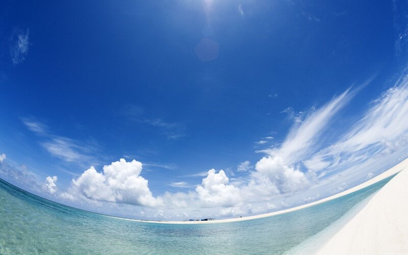 Tropical Beach with White Sand — Blue