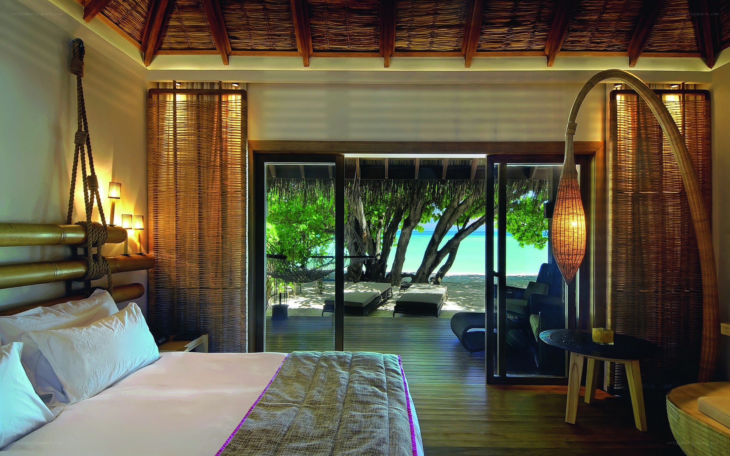 Tropical beachfront bedroom