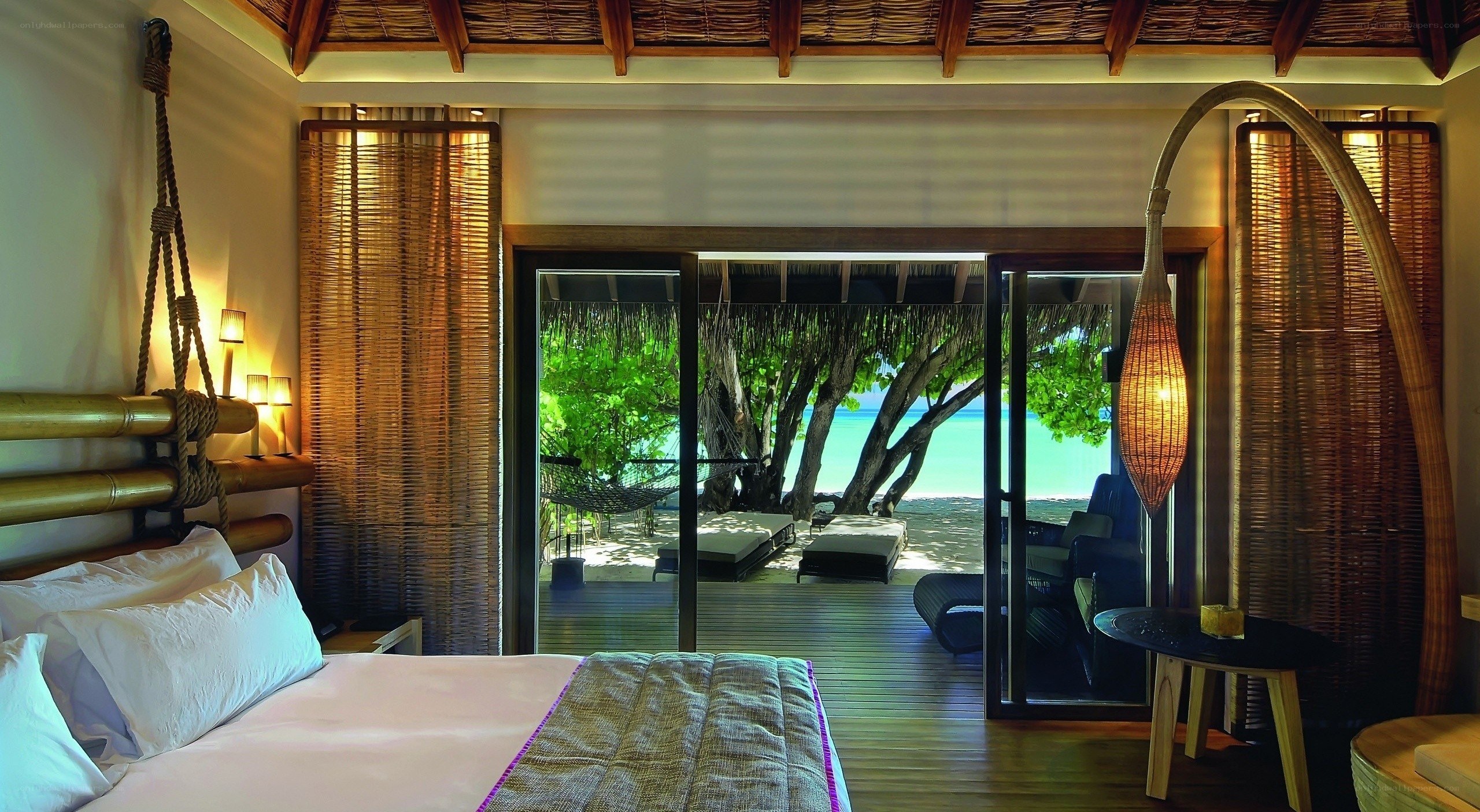 Tropical beachfront bedroom
