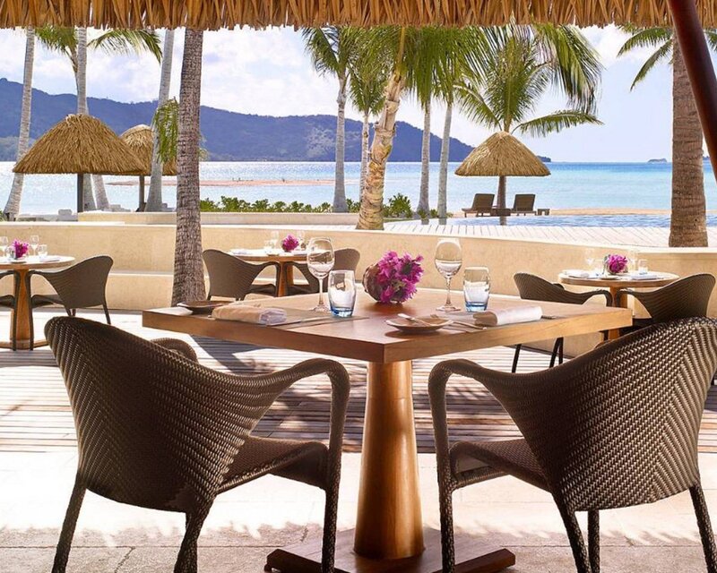 Tropical beachside dining