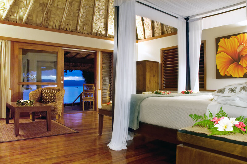 Tropical Bedroom with Ocean View — Brown