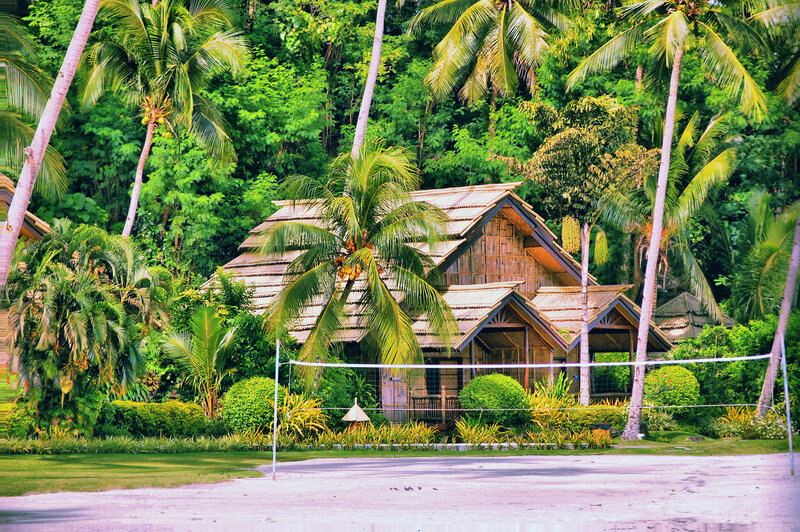 Tropical Bungalow with Volleyball Net