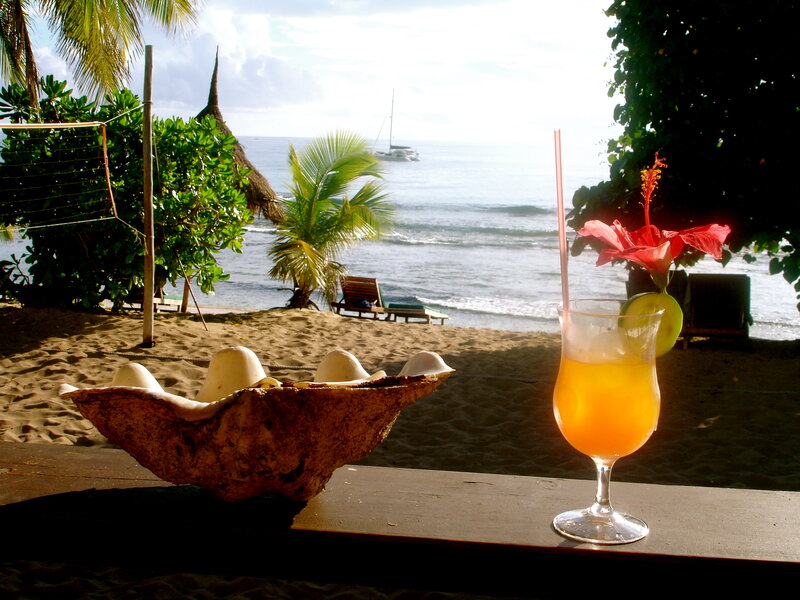 Tropical Cocktail on Beach — Orange, Relaxed