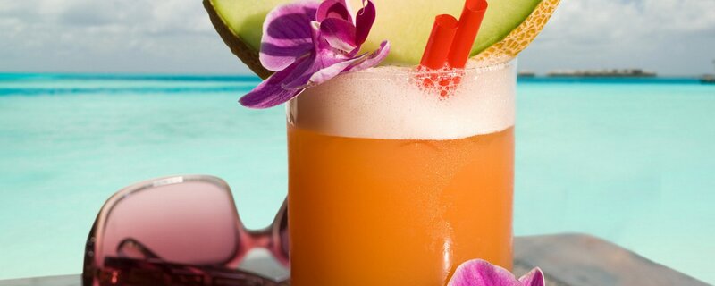 Tropical Cocktail on Beach — Orange