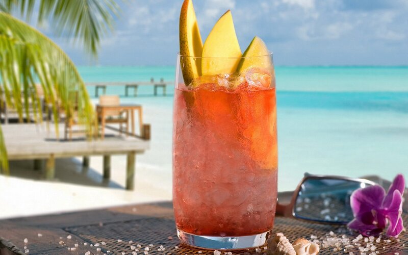 Tropical cocktail on beach