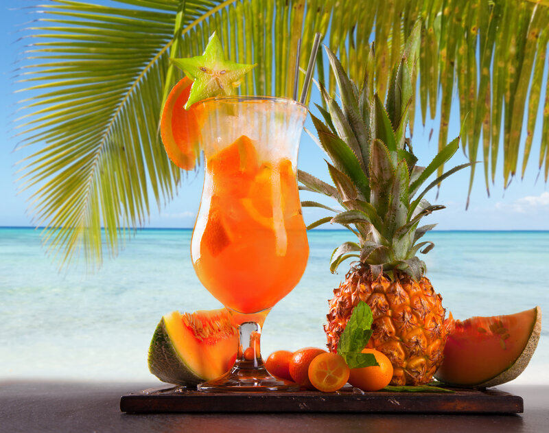 Tropical Cocktail with Fruit — Orange