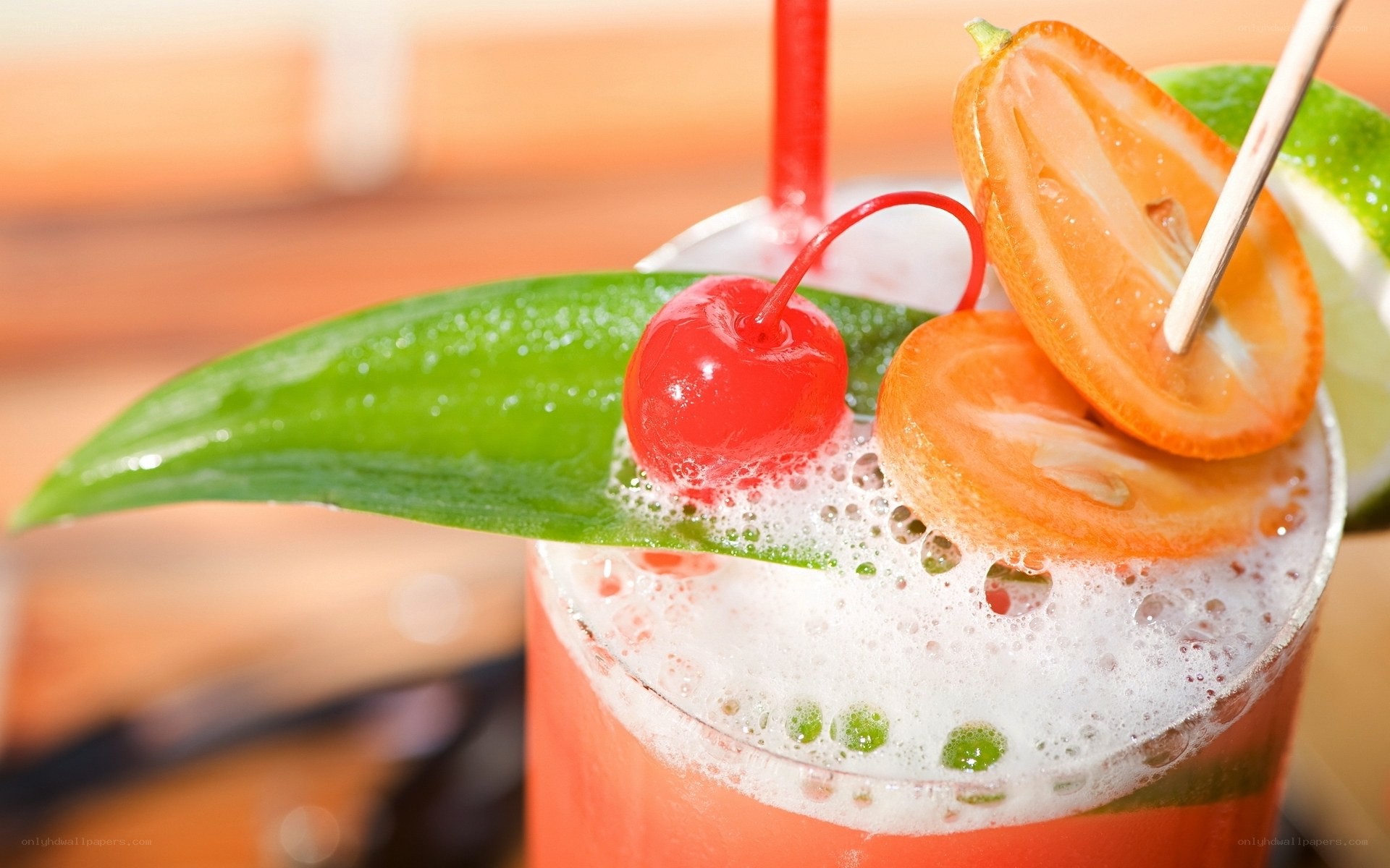 tropical cocktail with garnish